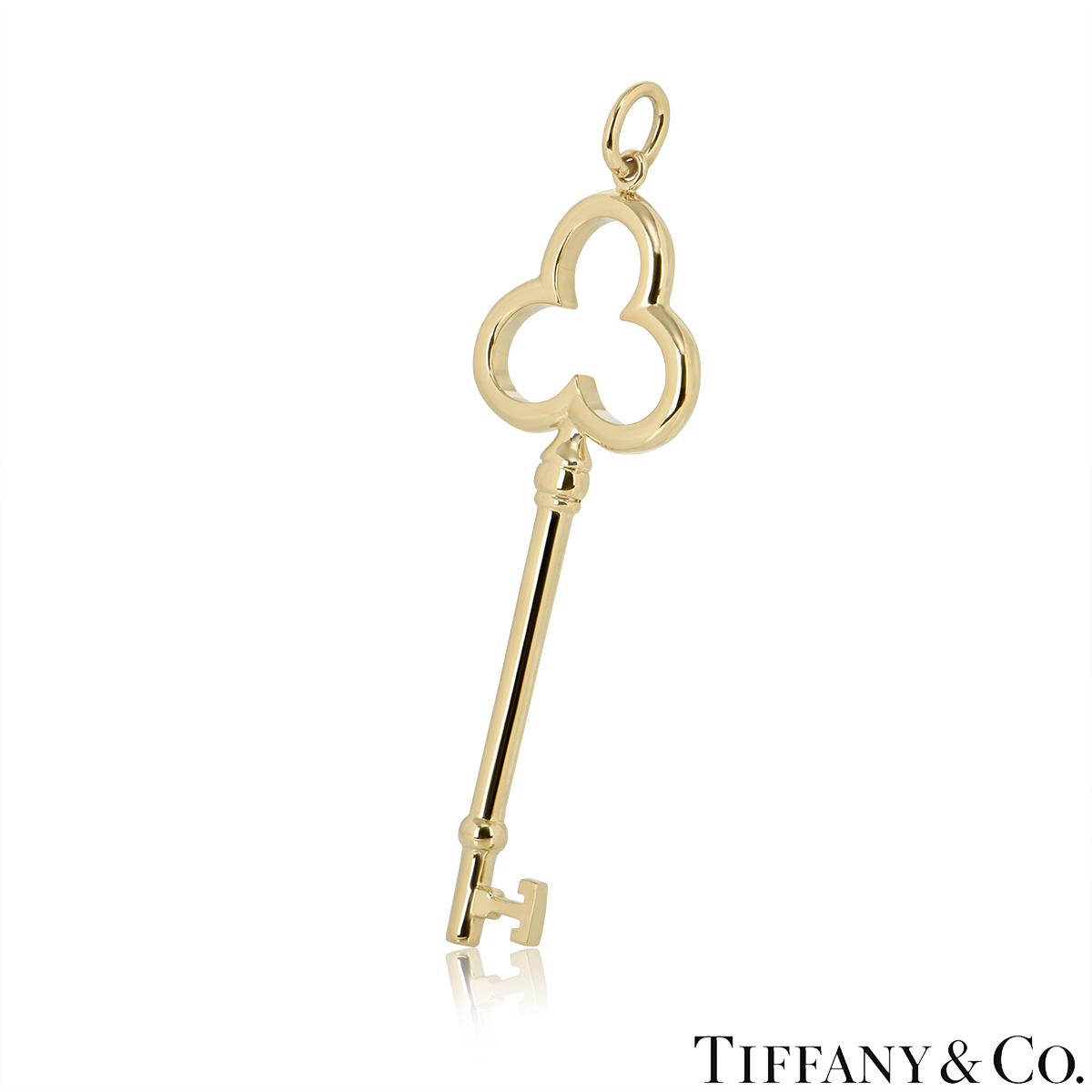 Tiffany & Co. Trefoil Key Pendant Necklace in 18KT Yellow Gold, myGemma, SG